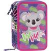 Franco Cosimo Panini WWF - Astuccio Scuola Ufficiale WWF, Astuccio 3 Scomparti Bambino e Bambina con Set Cancelleria, Penna Cancellabile Blu e Pratica Chiusura a Zip, 20x13Hx7 cm, Rosa