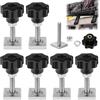 IATAHI Adattatore per Binario a T,6pcs Track Kit Bulloni a T,Acciaio Inox Viti Scorrevoli T,Viti Scorrevoli Adattatore con Dadi e Rondelle,Adattatori per Scanalature a T per Supporti Ringhiere Portapacchi