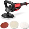 Einhell Lucidatrice e smerigliatrice CC-PO 1100/150 CE (1100 W, platorello levigatura Ø 150 mm, regol. elettronica giri 500 - 3.500 min-1, elettronica costante, fissaggio a strappo, accessori incl.)
