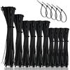 Vexnaro Set da 1200 Fascette Plastica Nere, Resistenti ai Raggi UV e alle Alte Temperature, Autobloccanti 100/150/200/250mm Fascette in Nylon, per Gestione Cavi,Giardinaggio,Casa e Officina (nero)