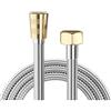Chereda Tubo doccia lungo 1,5 m, 2 m, 3 m, in acciaio inox cromato, cavo doccia di ricambio (1,5 m)