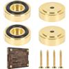 EVERDIJ 4 piedini in ottone da 3 cm con cuscinetti antiscivolo per tagliere, piedini antiscivolo dorati, gambe con piedini in gomma siliconica e kit di viti per mobili, sedie, armadietti elettronici