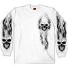 Hot Leathers 21799 - Camicia da Uomo a Maniche Lunghe, Motivo: Teschio Fantasma, Taglia XL, Colore: Bianco