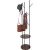 Relaxdays Appendiabiti Relaxdays, 8 Ganci, 2 Ripiani, HxP: 175 x 40 cm, stendino, Metallo e MDF, Nero/Marrone Scuro