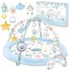 Nukido Palestrina Evolutiva per Bambini Tappeto Gioco con Archi Rimovibili 7 Giocattoli Multifunzionali Morbido Cuscino Pieghevole Blu Ocean