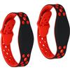 PATIKIL RFID Silicone Braccialetti, 2pz 13.56MHZ Smart IC Scheda Braccialetto Impermeabile ID Polso Bande Porta Accesso Controllo per Nuoto Piscina Vasca Centro, Rosso