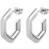 Breil, Collezione Hexagonia, Orecchini Donna in Acciaio Specchiato, Gioielli Donna con Forme Esagonali, Pratica Chiusura, Colore Silver, Idee Regalo Donna e Ragazza