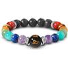 PURAJA Bracciale chakra pietre naturali autentiche | Bracciale premium in pietre preziose | Per una maggiore armonia ed equilibrio | 7 chakra e perline di pietra lavica
