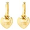 Breil, Collezione Kilos di Amore, Orecchini in Acciaio IP Gold con Piccoli Cerchietti e Charm a Forma di Cuore Personalizzati, Idee Regalo Originali, Gold