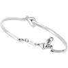 Breil, Collezione B&ME, Bracciale Donna, Bracciale Rigido in Acciaio Lucido, con Design Minimal, Ricercato e Simbolico a Forma di Nodo, Ideale per un Regalo Speciale, Misura Medium, 44-56 cm, Silver