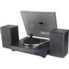Majestic TT 64 - Giradischi 33/45 giri, wireless audio in ingresso e uscita, altoparlanti stereo esterni da 30W, Ingresso USB, Nero