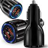 PARENCE - Caricatore USB 3.0 a 2 porte QC - Ricarica ultra-veloce e sicura - 12-24V Universale - Il caricatore 3.1A più leggero per smartphone, tablet, GPS