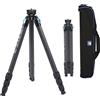 SIRUI Treppiede professionale in fibra di carbonio resistente, 69 pollici impermeabile fotocamera treppiede con colonna centrale triangolare, tubo grande per DSLR, videocamera, carico 15kg (ST-224)