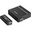 PremiumCord Extender Ottico USB a 4 Porte fino a 20 km, USB 3.2 SuperSpeed 5 Gbit/s, Extender in Fibra Singlemodale, Alloggiamento In Metallo, Nero