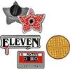 Cinereplicas Stranger Things - Set di 4 spille di Stranger Things Stagione 1/2/3/4, 3 cm, licenza ufficiale, Small, Acrilico