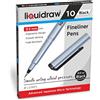 Liquidraw Set di 10 penne a punta fine nere da 0,5 mm, per artisti, architetti, disegni tecnici, calligrafia, schizzi e illustrazioni