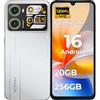 HOTWAV X100 GT Smartphone Android 16 con IA 20GB+256GB/TF TB Telefono Cellulare 5160mAh Cellulare 6.9120Hz Telefoni 48MP+16MP Touchscreen Secondario Telefono/NFC/Vibrant Island/Telecomando IR-Bianco