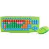 Atlantis Kids Keyboard + Mouse, Kit Tastiera Italiana QWERTY e Mouse USB fino a 1600Dpi con tasti grandi, morbidi, colorati, caratteri ingranditi