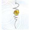Eiryhope Sfera a spirale con coda a spirale, stabilizzatore per girandola, acchiappasole in metallo con sfera in cristallo dorato e gancio girevole, decorazione per interni ed esterni, ornamenti artistici da