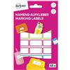 AVERY Zweckform NAME48C - Adesivi con nome per bambini, impermeabili, 48 pezzi (15 x 31 mm, pellicola autoadesiva, etichette con nome, etichette scrivibili, lavabili in lavastoviglie, per scuola