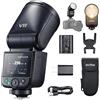 Godox V1midS TTL - Flash a testa tonda per fotocamera, 55 W, 650 flash, A/M Zoom 1/8000 s, HSS 1,7 s, tempo di riciclaggio con luce LED da 2 W, batteria integrata da 2200 mAh per fotocamere Sony