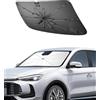 SHAOHAO Compatibile con MG ZS 2018-2026 Parasole per auto Parasole per parabrezza Facile da riporre Maniglia con cordino Protezione UV Accessori MG ZS parasole