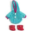 Miniland Set di Vestiti per Bambole, 21 cm, Impermeabile con Cappuccio e Stivali da Pioggia