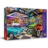 Trefl Premium Plus Quality - Puzzle Tea Time: Garage per Collezionisti di Auto - 1000 Pezzi, Serie di Immagini Nostalgiche Dipinte, per Adulti e Bambini a partire dai 12 Anni