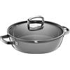 WMF Fusiontec Mineral - Padella per cottura a induzione, 28 cm, con coperchio in vetro, 4,1 l, bordo alto, in ceramica high-tech, antigraffio, grigio