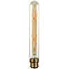 dc Voltage Lampadina tubolare T185 4 W dimmerabile, attacco a baionetta B22, luce bianca calda, 2700 K, lampadina a filamento LED Edison, in vetro ambrato retrò, stile vecchio stile, lampada