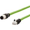 MetzConnect METZ CONNECT - Cavo di rete - da M12 (4 poli) (S) a RJ-45 (M) - 1,0 m - 6,5 mm - SF/FTP - CAT 5e - senza alogeni, senza gancio