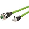 MetzConnect METZ CONNECT M12 - Cavo di rete - da M12 (M) a RJ-45 (M) a 8 poli - 2 m - S/FTP - CAT 6a - senza alogeni, a trefoli - verde