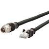 Metz Connect Cavo di collegamento METZ CONNECT M12 ST-RJ45 ST, 4 poli con codice X, nero, 2 m