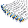 Primewire Cavo LAN Primewire 10x, CAT.8, RJ-45 (Ethernet) (25 cm), cavo patch piatto CAT 8, cavo di rete a nastro piatto con guaina in cotone - 0,25 m