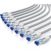 Primewire Cavo LAN Primewire 10x, CAT.8, RJ-45 (Ethernet) (100 cm), cavo patch CAT 8, guaina in cotone, cavo di rete 40 Gbit/s - 1 m