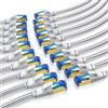 Primewire Cavo LAN Primewire 20x, CAT.8, RJ-45 (Ethernet) (25 cm), cavo patch piatto CAT 8, cavo di rete a nastro piatto con guaina in cotone - 0,25 m