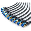 Primewire Cavo LAN Primewire 10x, CAT.8, RJ-45 (Ethernet) (100 cm), cavo patch piatto CAT 8, cavo di rete a nastro piatto Gigabit 40 Gbit/s - 1 m