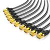 Primewire Cavo LAN Primewire 10x, CAT.7, RJ-45 (Ethernet) (25 cm), cavo patch piatto CAT 7, cavo di rete a nastro piatto con guaina in cotone - 0,25 m