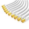 Primewire Cavo LAN Primewire 10x, CAT.7, RJ-45 (Ethernet) (50 cm), cavo patch piatto CAT 7, guaina di cotone, cavo di rete a nastro piatto - 0,5 m