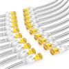 Primewire Cavo LAN Primewire 20x, CAT.7, RJ-45 (Ethernet) (25 cm), cavo patch piatto CAT 7, cavo di rete a nastro piatto con guaina in cotone - 0,25 m