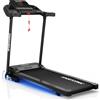 Sportconic Tapis Roulant Elettrico Pieghevole 12 km/h, Inclinazione, 12 Programmi, Display LED, Cardiofrequenzimetro, Compatto
