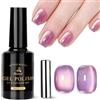 Biutee Smalto semipermanente magnetico Cat Eye Viola 15ml | Formato 15ml, Effetto Cat Eye magnetico brillante, Formula soak-off UV/LED, Ideale per nail art fai da te e salone