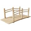 Relaxdays Ponte da Giardino in Abete con ringhiera, Misura 58x171,5x75 cm, 200 kg, Naturale