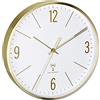 TFA Dostmann Orologio da parete radiocomandato, 60.3534.53 con struttura in metallo color oro, Metallo, oro