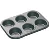 Master Class MasterClass Vassoio per muffin a 6 fori con antiaderente senza PTFE, PFOA e BPA, robusto acciaio al carbonio spesso 1 mm, teglia per cupcake da 27 x 18 cm