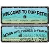 flinelife Targa in metallo con scritta Welcome to Our Patio, 40,6 x 15,6 cm, decorazione da esterno per patio, portico, piscina, decorazione da parete esterna