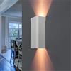 Licht-Erlebnisse Lampada a parete GU10 da interno bianco, lampada a parete da interno, illuminazione a parete, scala, soggiorno, luce corridoio, saliscendi, luce a parete bianco, applique a parete camera da letto