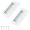MOROBOR 2 maniglie rettangolari da incasso a scomparsa, design incorporato, maniglia per porta scorrevole con viti, in acciaio inossidabile, per armadi e cassetti (bianco, 86 mm)