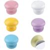 MOROBOR Pomelli colorati in legno, 6 pezzi, per armadietti, cassetti, armadietti, credenze, bambini, camera da letto, pomelli a foro singolo per cassettiera, con viti e adesivi