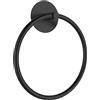 SetSail Porta asciugamani adesivo per bagno da parete nero opaco anello asciugamano in acciaio inossidabile 304 per bagno, cucina